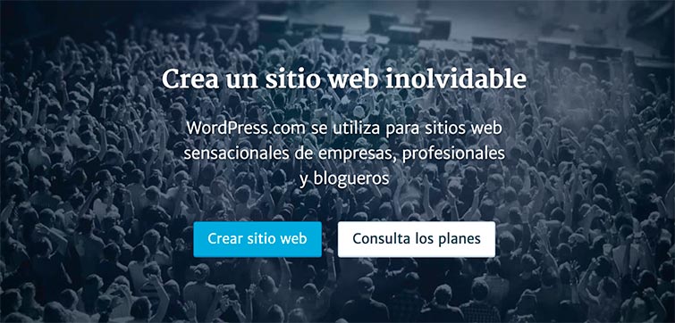Web de inicio de WordPress