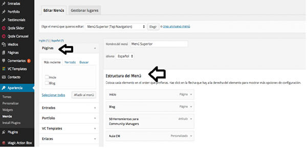 Cómo crear un menú en WordPress Cómo crear un menú en WordPress
