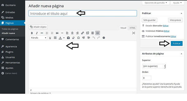 Crear las secciones de tu página web Crear las secciones de tu página web