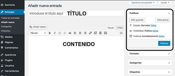 Editar una entrada en WordPress Editar una entrada en WordPress